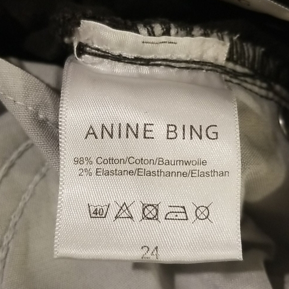 💕ANINE BING💕 CROPPED JEAN WITH ZIPPERS CHARCOAL - Picture 16 of 16